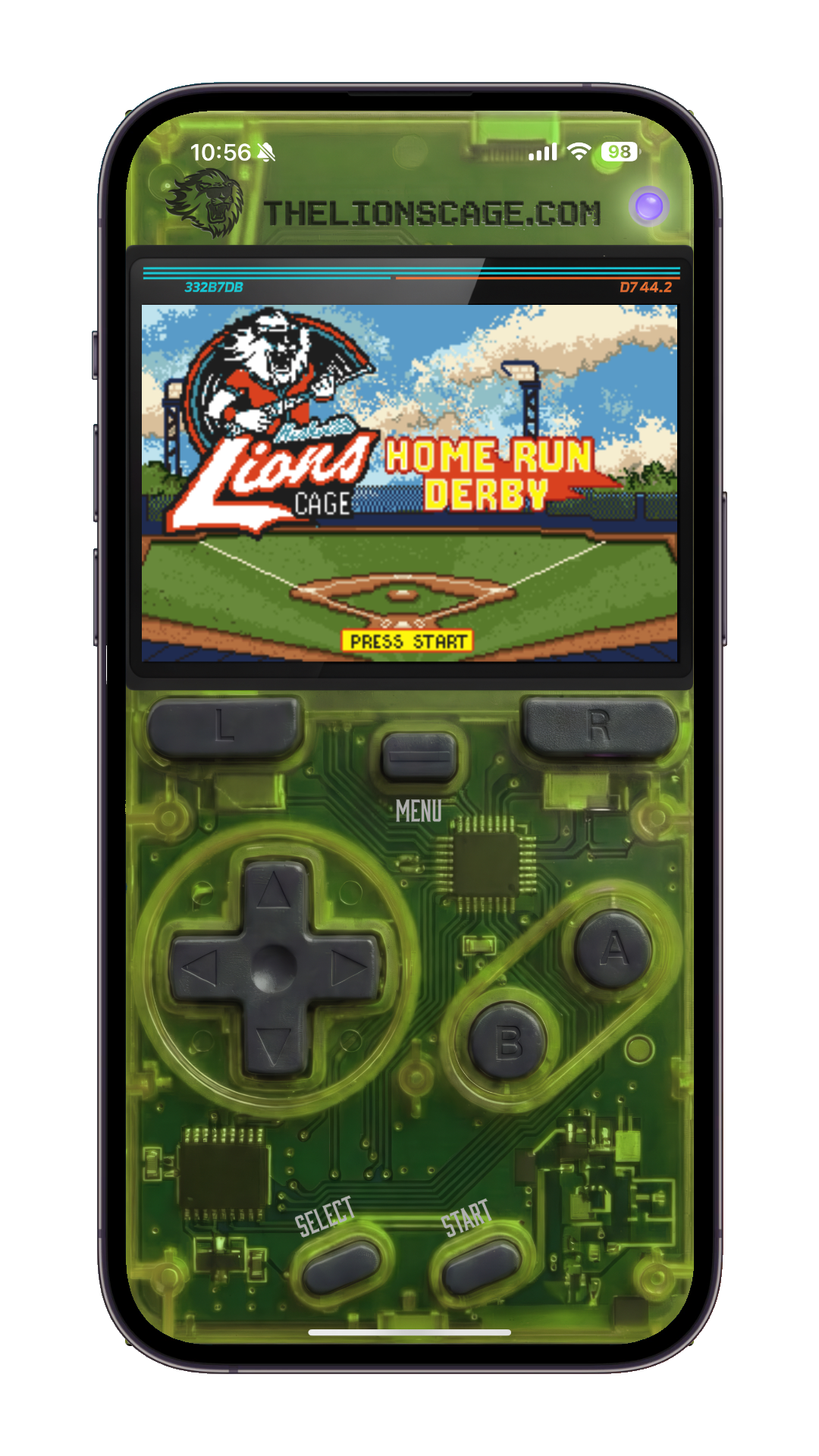 Lions Cage Home Run Derby app leaderboard screenshot
